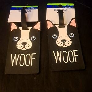 2 boston terrier luggage tags for your suitcase